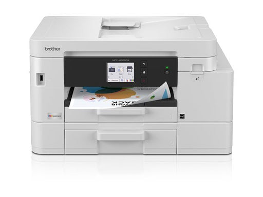 Brother - INKvestment 4555 Wireless Color Inkjet All-in-One Printer with 2 Paper Trays (MFCJ4555DW) Great for Small Offices - White