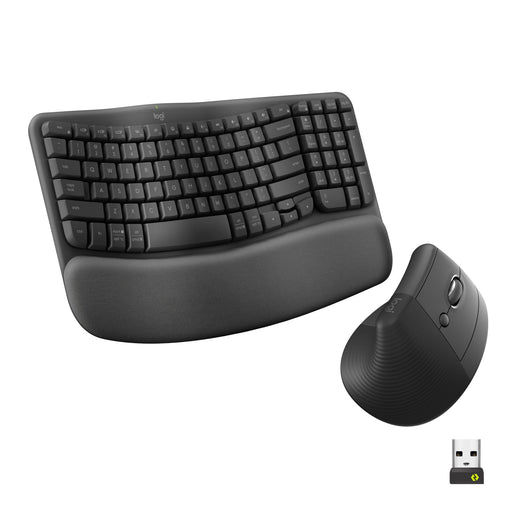 Logitech Wave Keys and Lift Combo - keyboard and mouse set - QWERTY - English - black Input Device