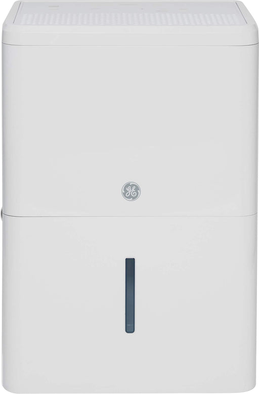 GE - 50-Pint Portable Dehumidifier with Built-In Pump and Smart Dry for Wet Spaces - White