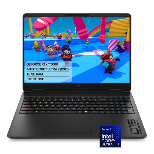 HyperX - OMEN 16" 165Hz 2K Gaming Laptop - Intel Core Ultra 7 356H (2026) - 16GB Memory - NVIDIA GeForce RTX 5060 - 512GB SSD - Shadow Black