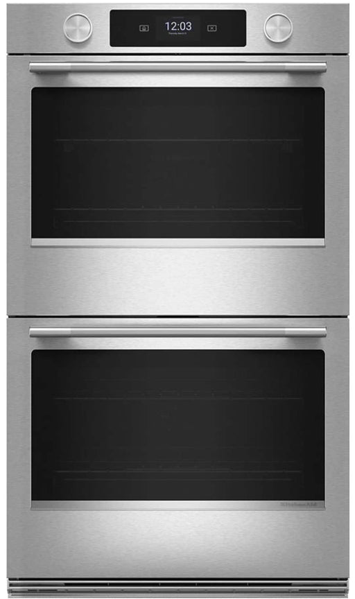 KitchenAid - 30" Smart Built-In Electric Convection Double Wall Oven with Assisted Cook Cycles - Stainless Steel