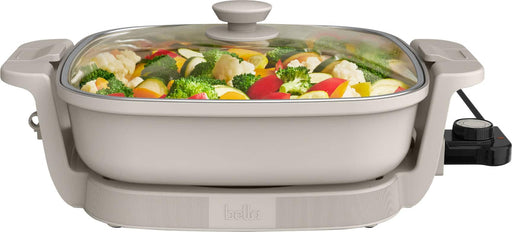Bella - Fits-anywhere Kitchenware 12" x 12" Make  Take Non-Stick Electric Skillet - Oatmilk