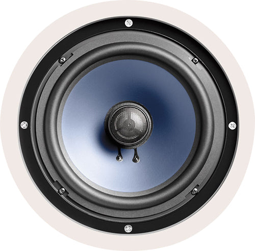 Polk Audio - RC80i 2-way Round In-Wall 8" Speakers (Pair) Perfect for Damp and Humid Indoor/Outdoor Placement - White