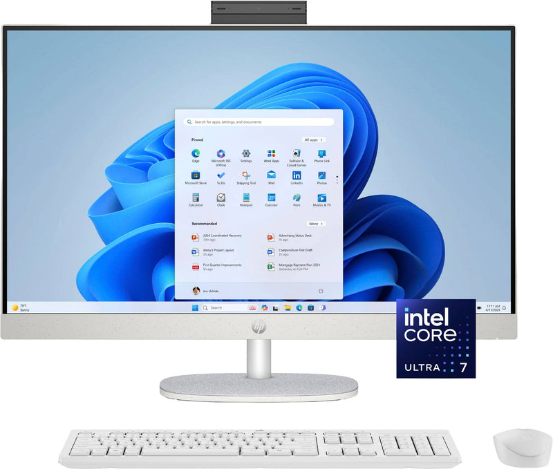 HP - 27" Full HD Touch-Screen All-in-One with Adjustable Height - Intel Core Ultra 7 - 16GB DDR5 Memory - 1TB SSD - Shell White
