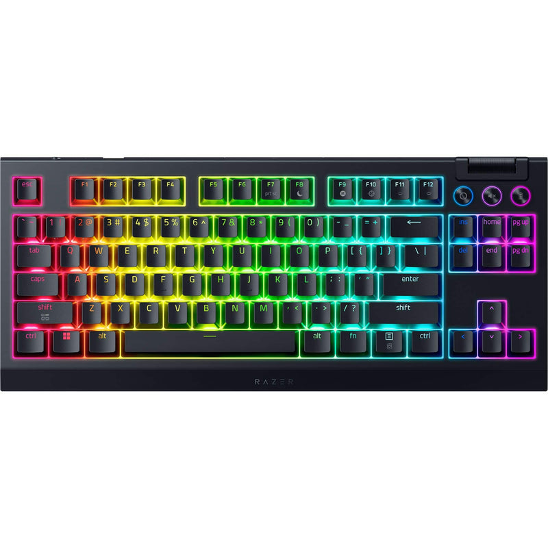 Razer - BlackWidow V4 TKL HyperSpeed Wireless Orange Switch Gaming Keyboard with Hot-swappable Design - Black