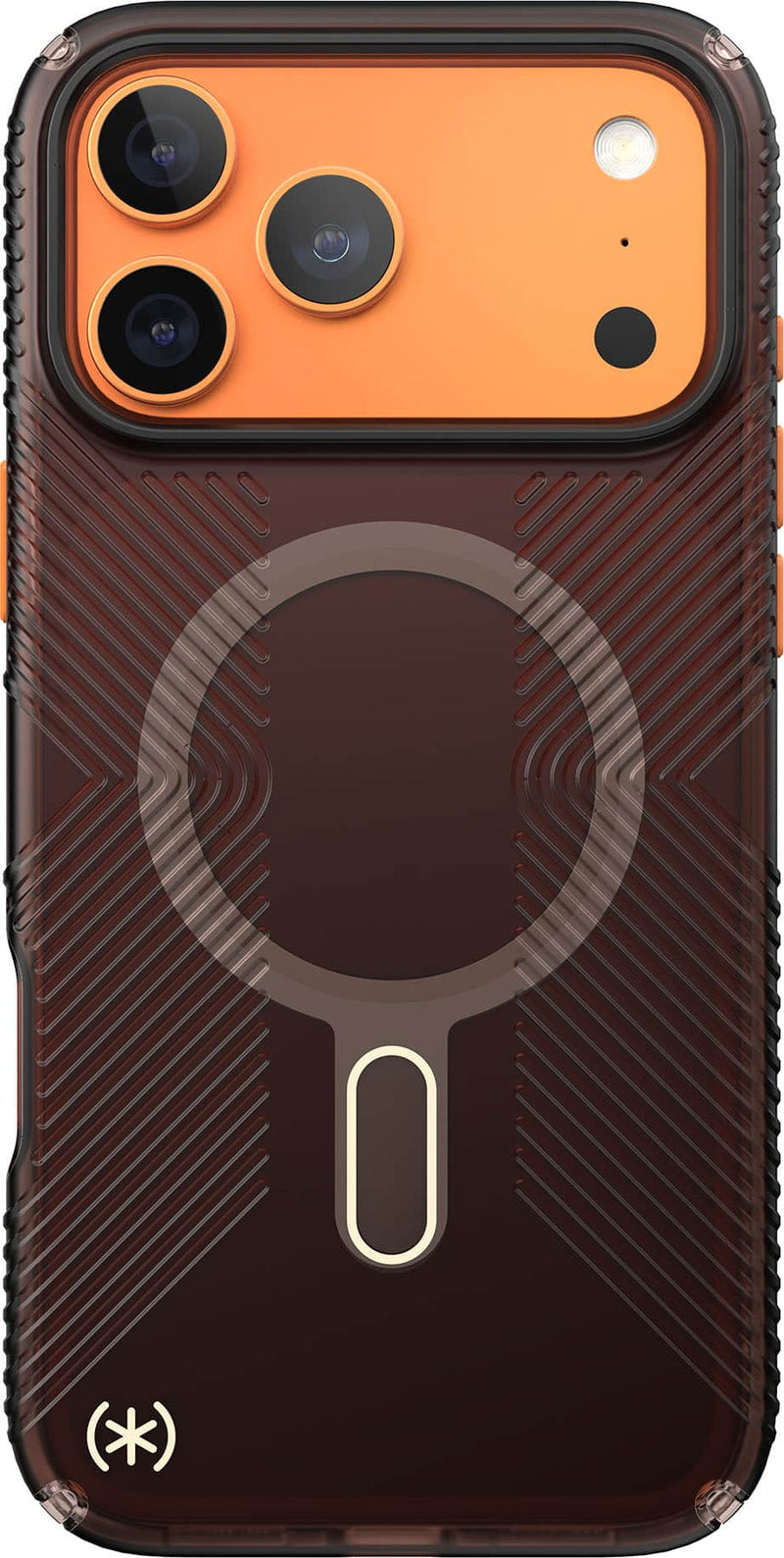 Speck - Presidio Lux Grip ClickLock Case for Apple iPhone 17 Pro Max - Brown Matte/Orange