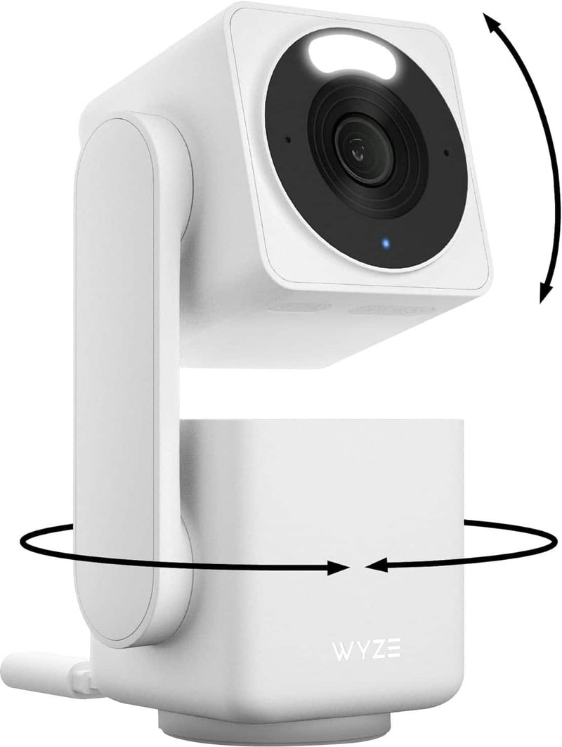 Wyze - Cam Pan v4 Indoor/Outdoor Plug-in 4K Security Camera with 360 Pan/Tilt  Color Night Vision - White