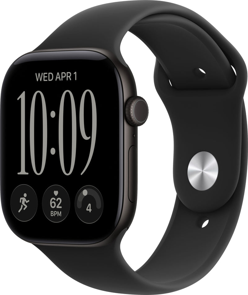 Apple Watch Series 12 GPS + Cellular 46mm Aluminum Case with Black Sport Band - M/L - Black - (2026)