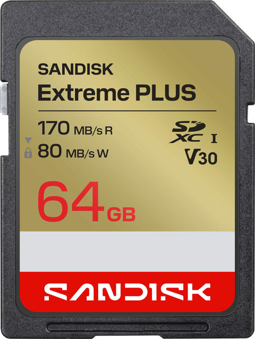 SANDISK - 64GB Extreme Plus SD UHS-I Memory Card