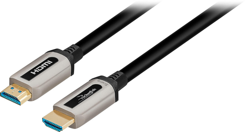 Rocketfish - 100' 4K UltraHD In-Wall Rated Fiber Optic HDMI Cable with HDR Support - Black