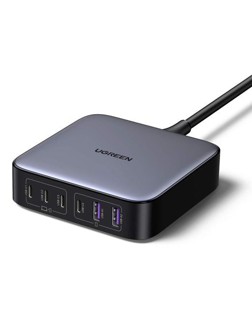 UGREEN - Nexode 6-Port 200W GaN Charging Station USB-C Fast Charging Desktop Charger  for Laptops Tablets Cell Phones - Black