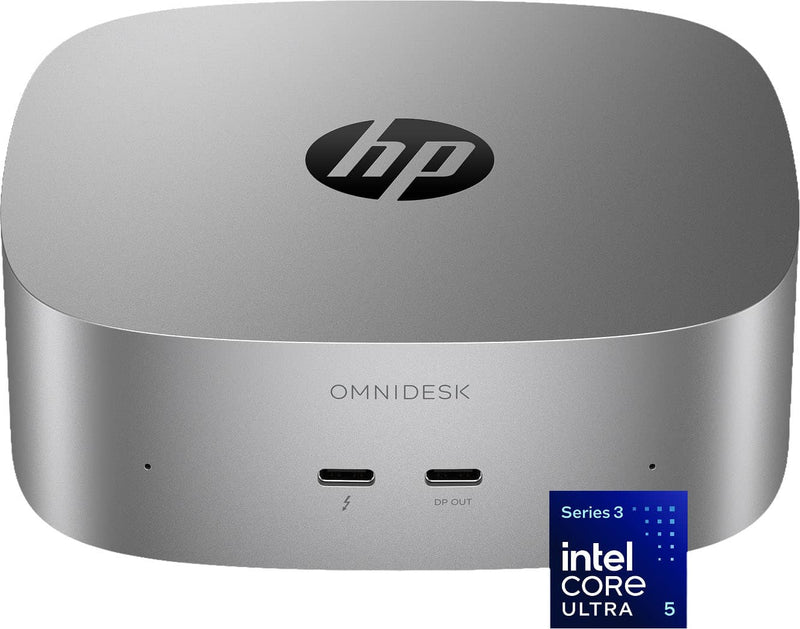 HP - OmniDesk Mini PC with Quad Display Support - Intel Core Ultra 5 325 - 16GB Memory - 512GB SSD - Smoke Silver