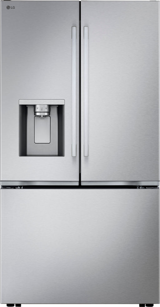 LG - 36-in Counter-Depth MAX 23.7 Cu. Ft. French Door Smart Refrigerator with Zero Clearance and Dual Ice - Stainless Steel