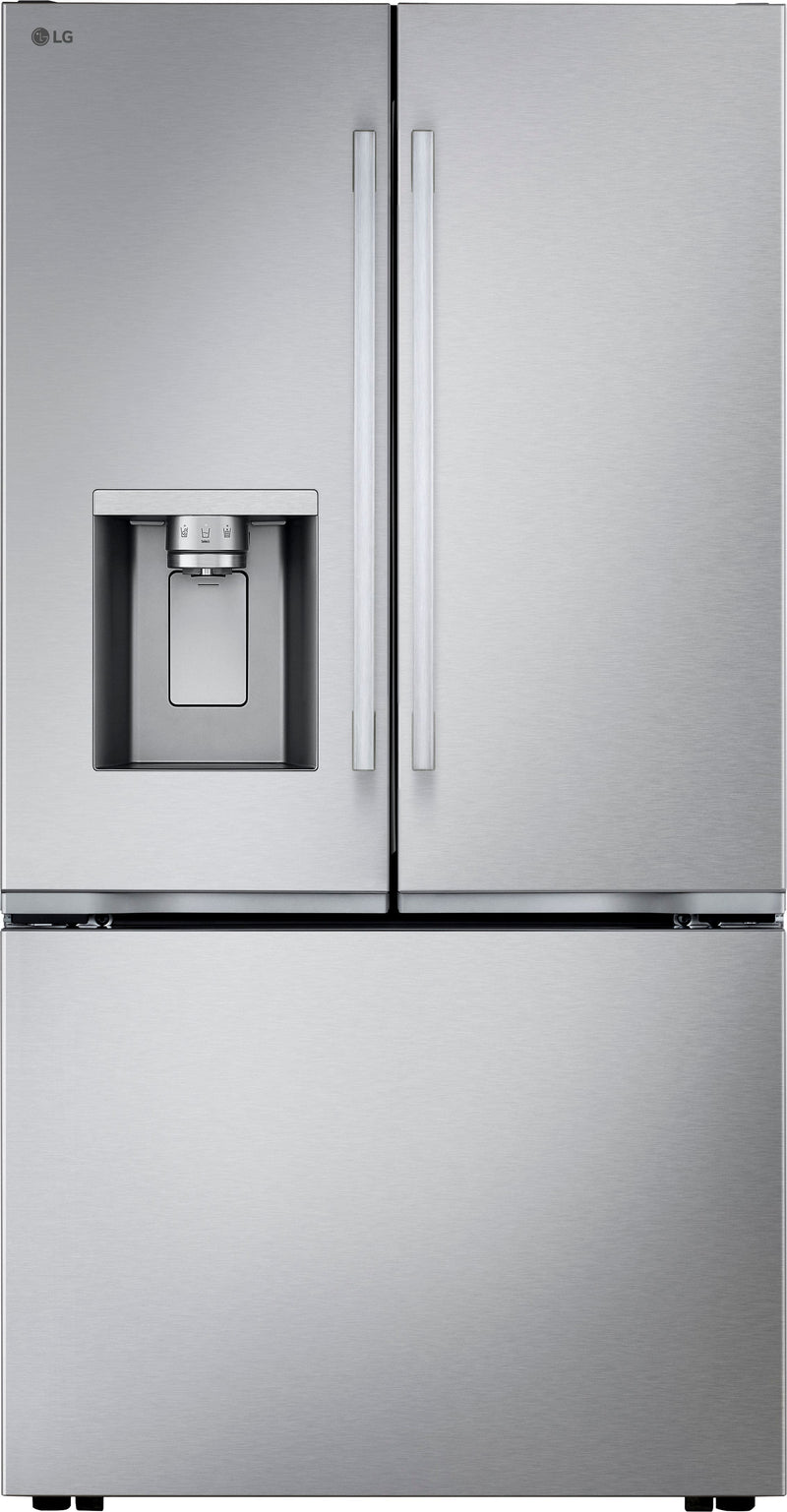 LG - 36-in Counter-Depth MAX 23.7 Cu. Ft. French Door Smart Refrigerator with Zero Clearance - Stainless Steel