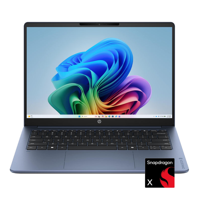 HP - OmniBook 3 - 14" 2K Touchscreen Laptop - Snapdragon X - 16GB Memory - 512GB SSD - Copilot+ PC - Starlit Blue
