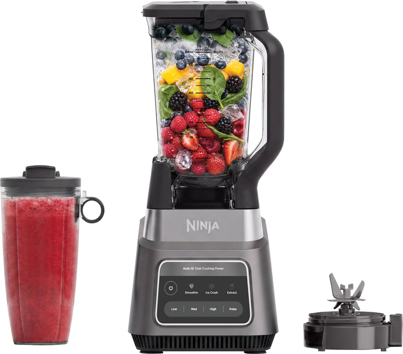 Ninja - TotalCrush Professional Blender  Bullet Cup Duo with Auto-iQ - Dark Silver