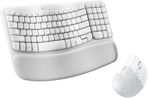Logitech - Wave Keys for Mac and Lift Vertical for Mac Wireless Ergonomic Keyboard and Mouse Bundle for macOS/iPadOS - Off-White