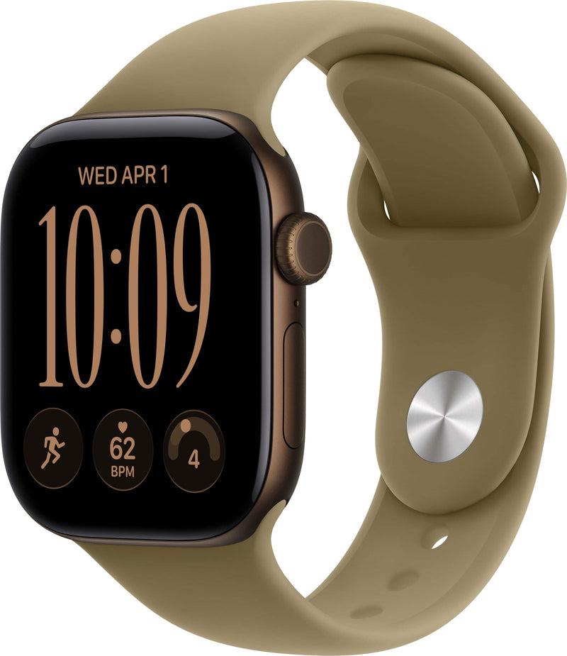 Apple Watch Series 12 GPS 42mm Aluminum Case with Olive Sport Band - M/L - Dark Bronze - (2026)
