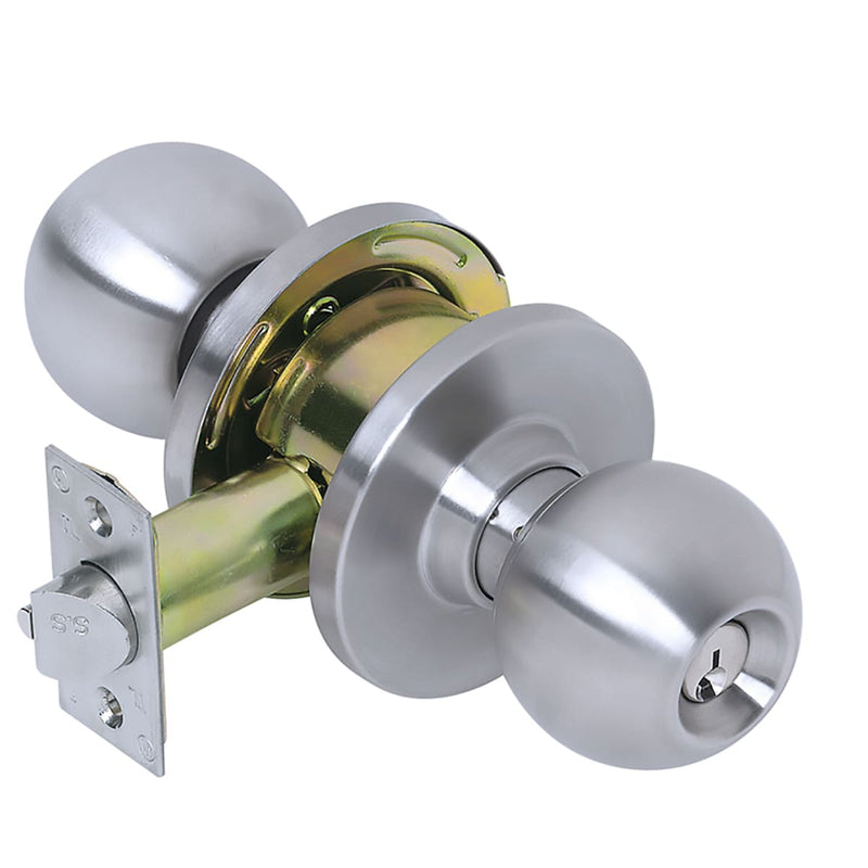 Tell Manufacturing KC2300 Empire Satin Stainless Steel Interior or Exterior Keyed Entry Door Knob