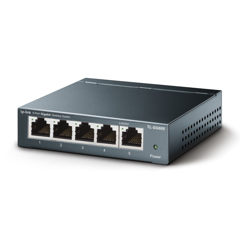 TP-Link - 5-Port 10/100/1000 Mbps Unmanaged Switch - Black