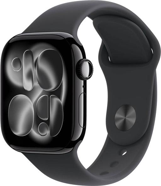 Apple Watch Series 11 (GPS) 42mm Jet Black Aluminum Case with Black Sport Band - S/M - Jet Black - (2025)