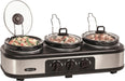 Bella - 3 x 1.5-Quart Triple Slow Cooker - Stainless Steel/Black