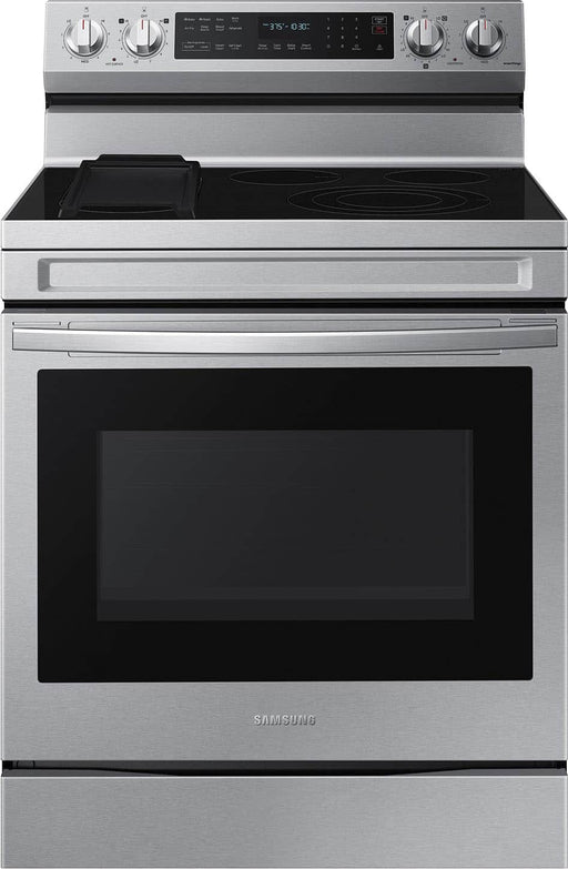 Samsung - Smart Freestanding Electric Range 6.3 cu. ft. with Air Fry Convection+ and Griddle - Stainless Steel