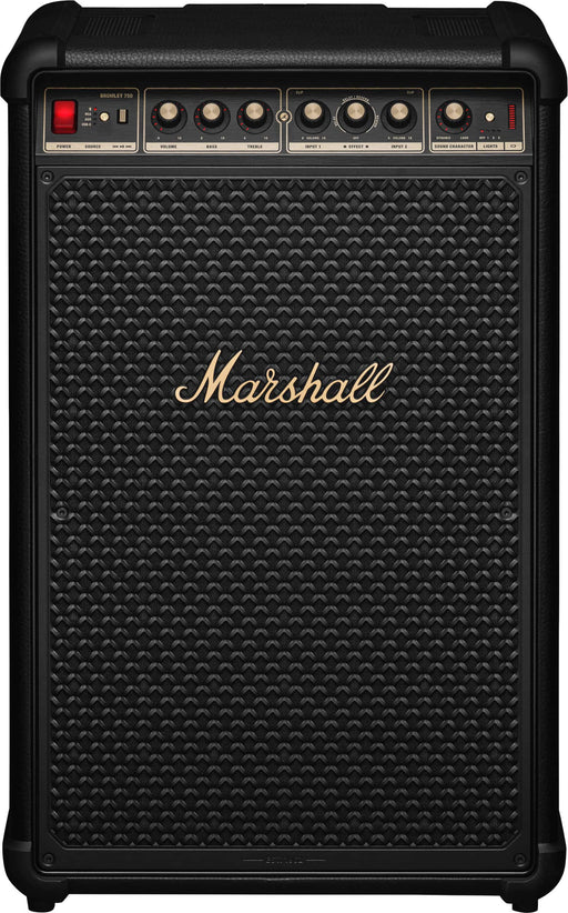 Marshall - Bromley 750 Portable Wireless Party Speaker with Bluetooth / 3.5 mm Auxiliary / RCA / Microphone Inputs and LED Lights - Black/Brass