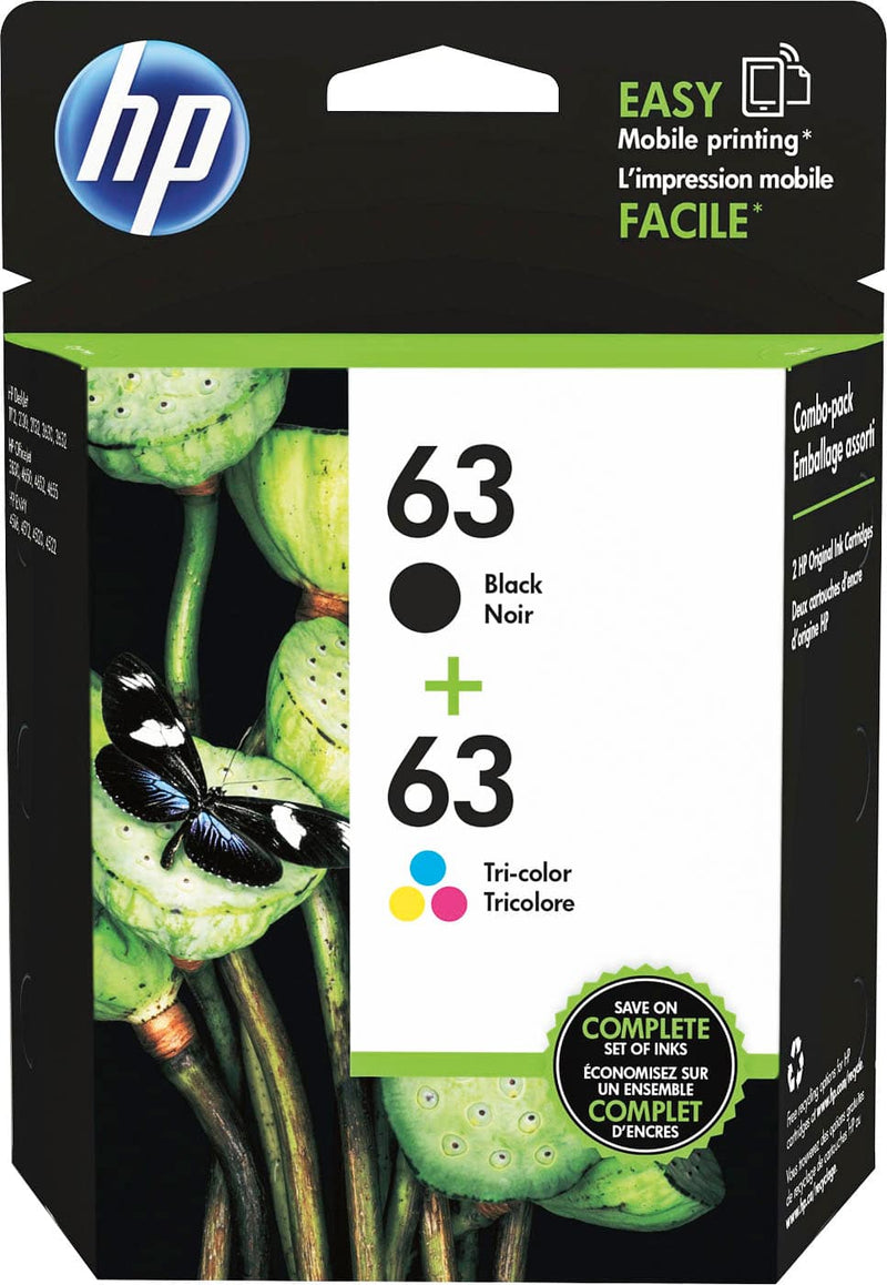HP - 63 2-Pack Standard Capacity Ink Cartridges - Black/Tri-color
