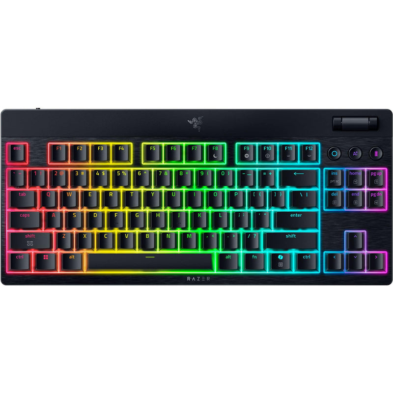 Razer - BlackWidow V4 Low-profile HyperSpeed Wireless TKL Mechanical Orange Tactile Switch Gaming Keyboard with Chroma RGB - Black