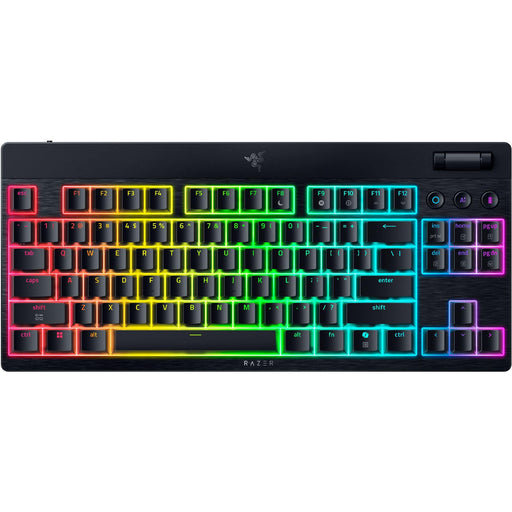 Razer - BlackWidow V4 Low-profile HyperSpeed Wireless TKL Mechanical Orange Tactile Switch Gaming Keyboard with Chroma RGB - Black