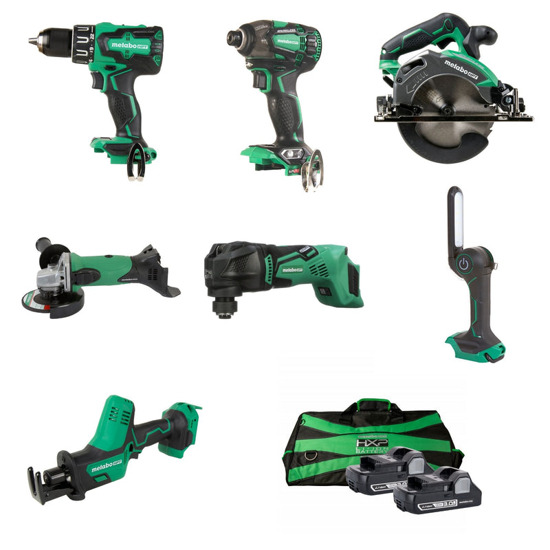 Metabo HPT 18-volt 7-Tool Brushless Power Tool Combo Kit with Soft Case (2-Batteries Included and Charger Included)