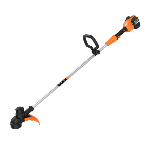 WORX - WG183 40V 13-Inch Cutting Diameter Cordless Straight Shaft Grass Trimmer (2 x 2.0 Ah Batteries  1 x Charger) - Orange