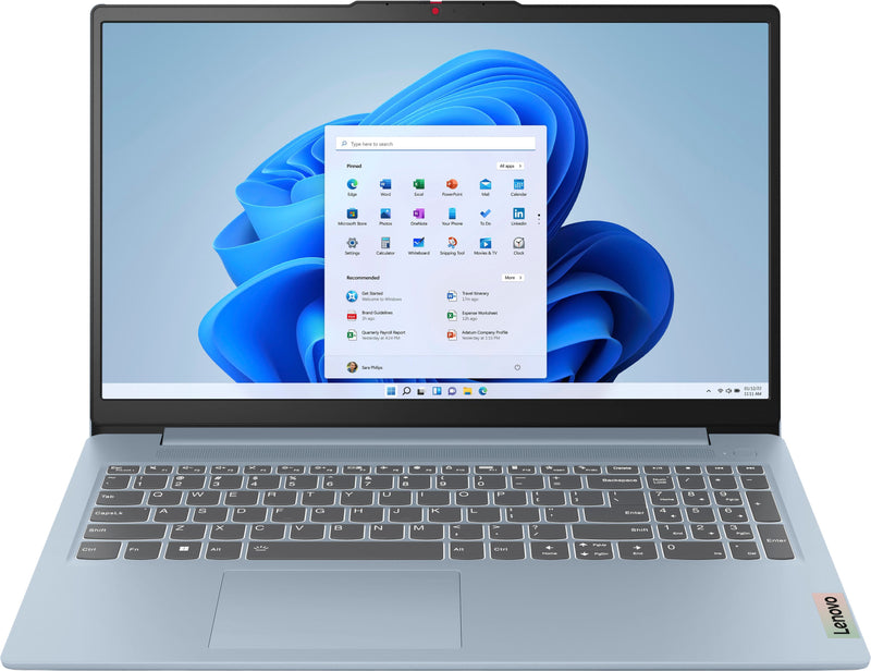 Lenovo - IdeaPad Slim 3i 15.6" Full HD Laptop - Intel Processor N150 2024- 8GB Memory - 128GB UFS - Frost Blue