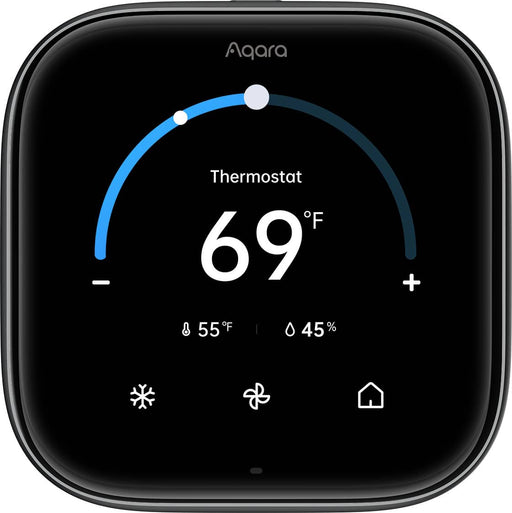 Aqara - Smart Thermostat W200 with Apple Adaptive Temperature Clean Energy Guidance Matter Hub Works with Apple Home - Black