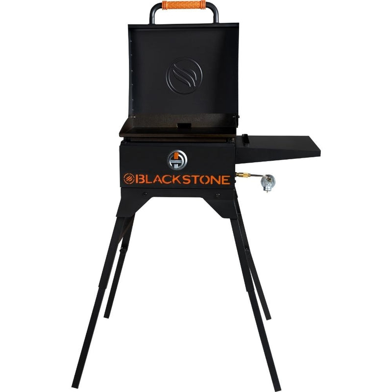 Blackstone 17" On the Go Standing Griddle with Hood 267-Sq. in Black Portable Grill