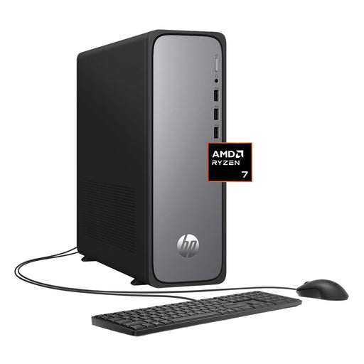 HP - OmniDesk Slim Desktop - AMD Ryzen 7 7445HS - 8GB DDR5 Memory - 512GB SSD - Meteor Silver