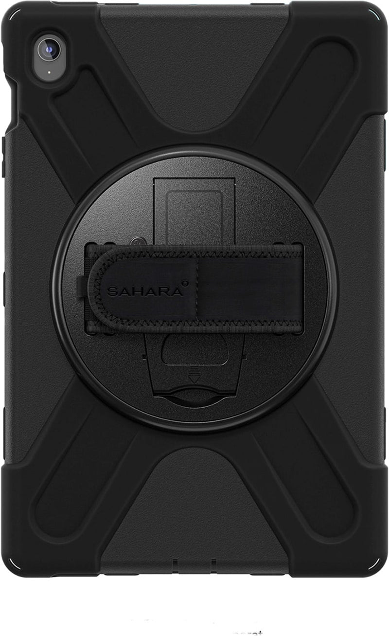SaharaCase - Raider-X Series Heavy Duty Case with Hand Strap for Samsung Galaxy Tab S10 FE+ - Scorpion Black