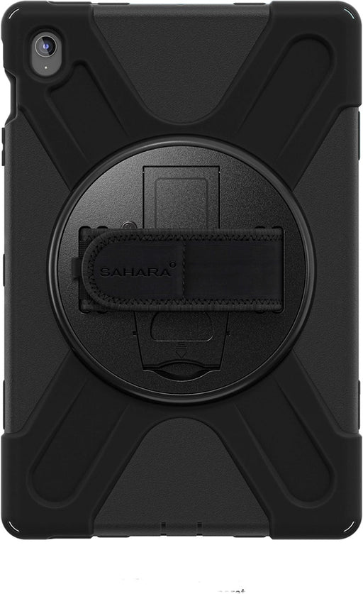 SaharaCase - Raider-X Series Heavy Duty Case with Hand Strap for Samsung Galaxy Tab S10 FE+ - Scorpion Black