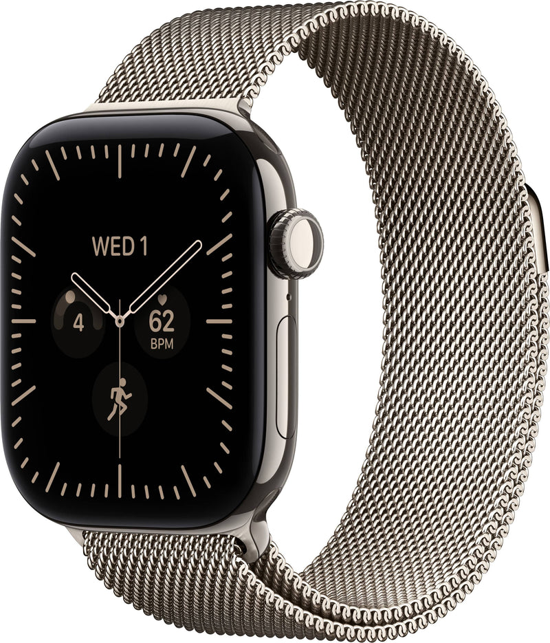 Apple Watch Series 12 GPS + Cellular 42mm Titanium Case with Natural Milanese Loop - Natural - (2026)