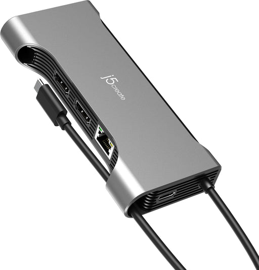 j5create - USB-C 12-in-1 Dual 4K60 HDMI Hub - Space Gray