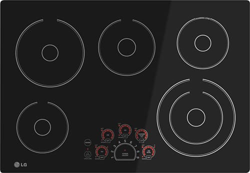 LG - 30" Built-In Electric Cooktop with 5 Elements and Warming Zone - Black