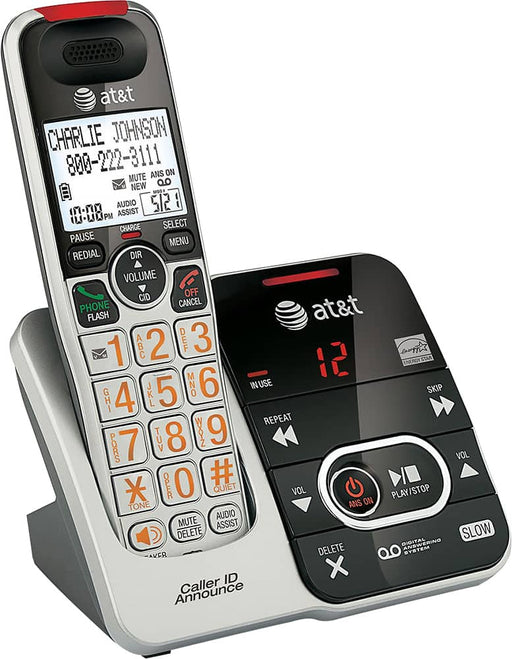 ATT - CRL32102 DECT 6.0 Expandable Cordless Phone with Digital Answering System and Caller ID/Call Waiting - Silver