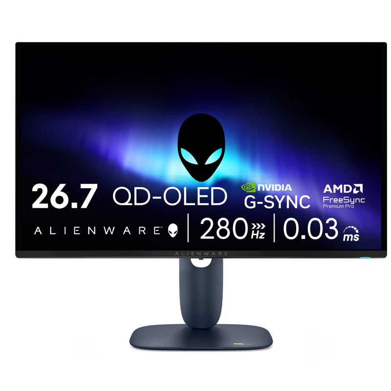 Alienware - AW2725D 27" QD-OLED QHD 280Hz 0.03-ms FreeSync and G-SYNC Gaming Monitor with HDR (HDMI DisplayPort) - Black
