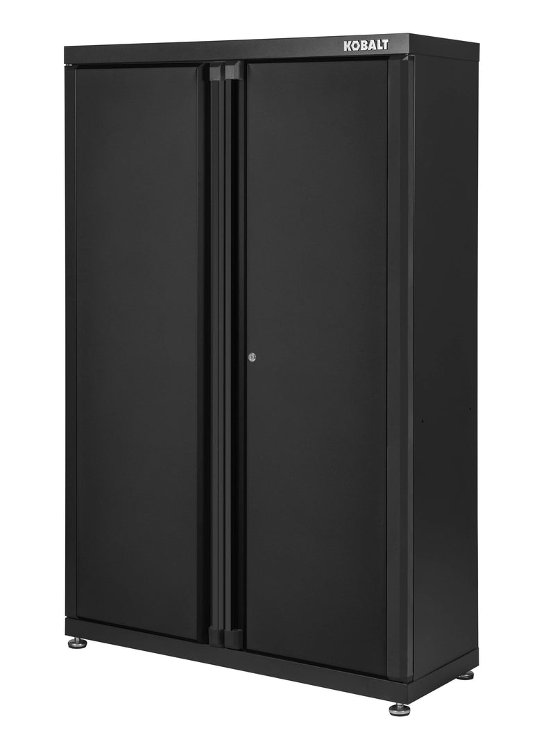 Kobalt 48-in W x 72-in H x 18.5-in D Freestanding Steel Garage Cabinet in Black