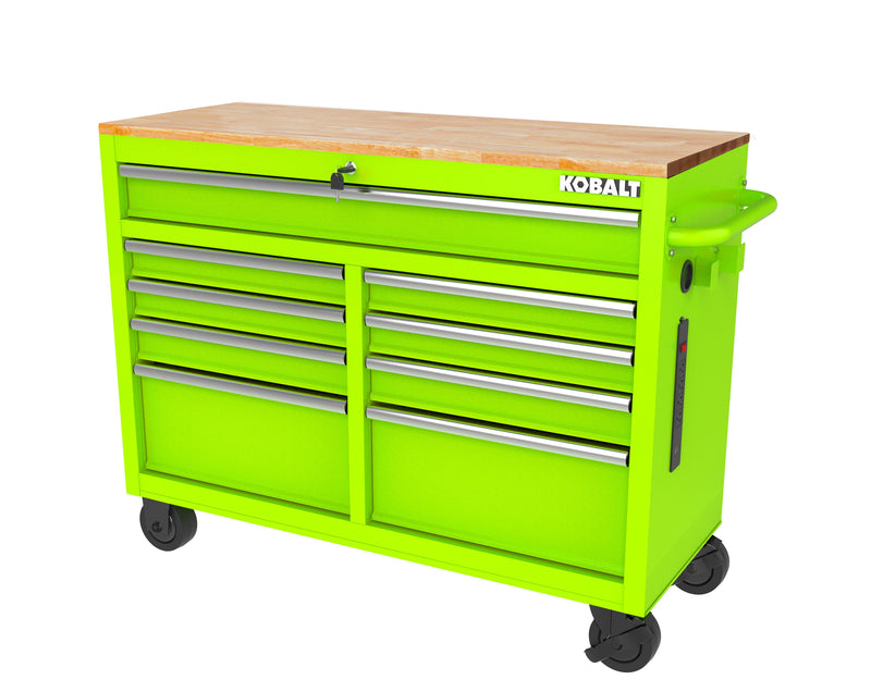 Kobalt 46.1-in L x 18.1-in D 9 -Drawers Rolling Green Wood Work Bench