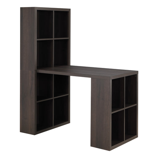 OSP Home Furnishings - 48" Desk and Dual Bookcase - Mocha