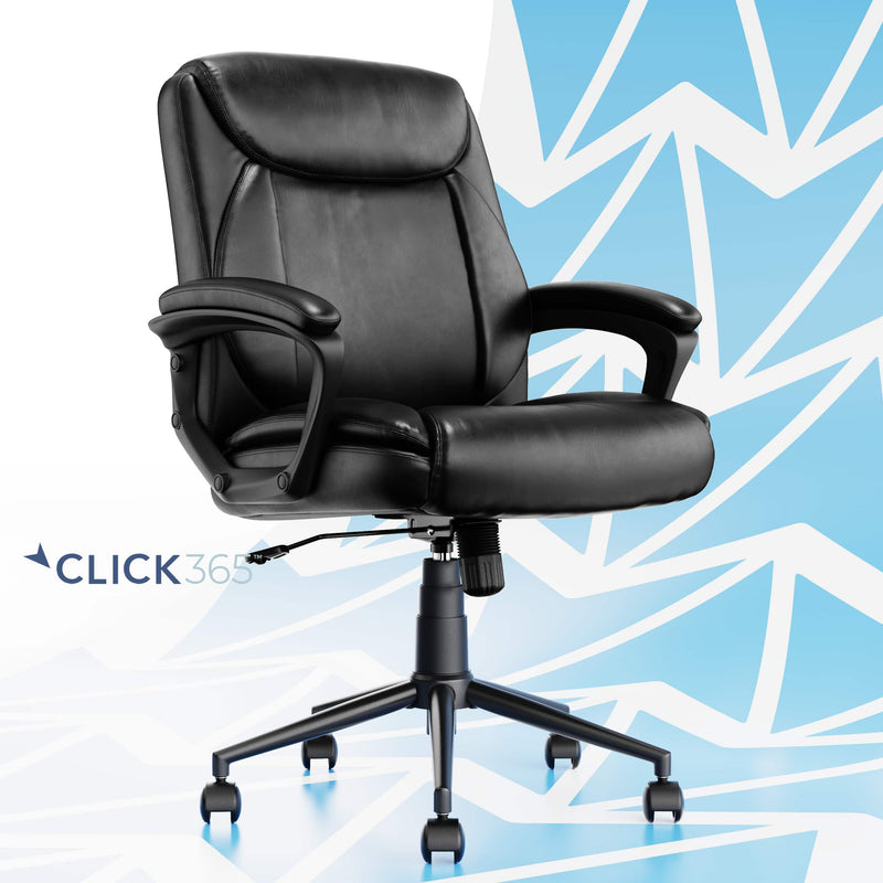 Click365 - Transform 1.0 Upholstered Desk Office Chair - Vegan Leather - Black