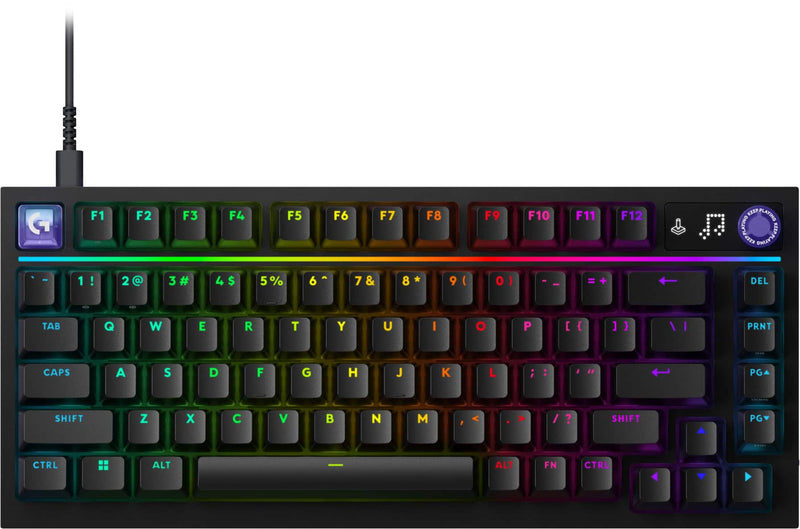 Logitech - G316 X 75 Gaming Keyboard with Hot-Swappable Linear Switches USB-C RGB LIGHTSYNC for PC - Black