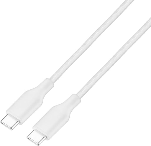 Best Buy essentials - 10' USB-C to USB-C Braided Charge-and-Sync Cable - White